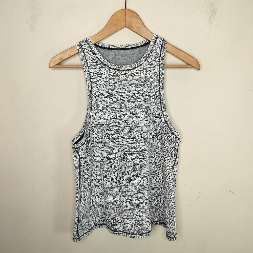 Lululemon Squad Goals‎ Tank Top Pebble Jacquard White Black Luon